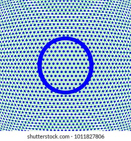 letter O in uppercase with dot effect, blue color for various uses related to teaching and education, editable vector