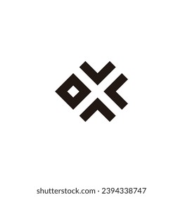Letter o, v, c and A squares geometric symbol simple logo vector