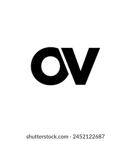 Letter O and V, OV logo design template. Minimal monogram initial based logotype.