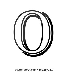 Letter O, vector alphabet