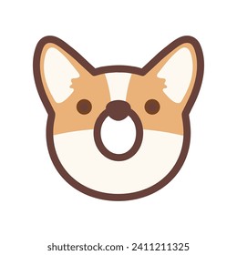 A letter O vector cute corgi dog