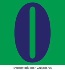 the letter "O" in vector form, the color of the letters is purple and the background color is green  