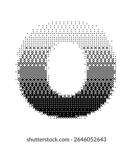 Letter O vector with gradation bitmap effect