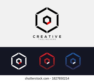 Letter O vector line hexagon logo design template. Elegant, modern and universal geometric logotype symbol. Vector illustration