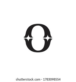 Letter O Logo-Design, minimales, florales, schwarzes Stern-Logo