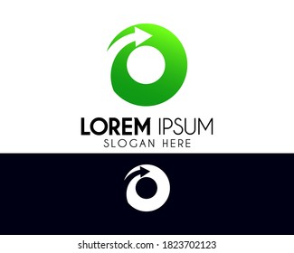 Letter O vector logo design. Arrow icon concept. Modern logo for brand identity. Creative symbol element or template