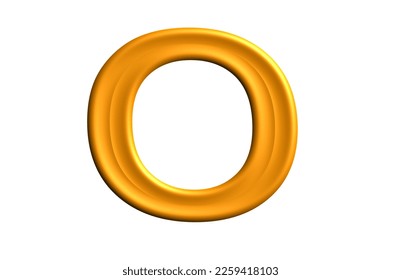 Letter O vector logo design, 3D render