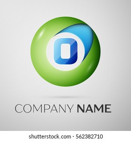Letter O vector logo symbol in the colorful circle on grey background. Vector template for your design