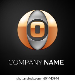 Letter O vector logo symbol in the colorful circle on black background. Vector template for your design