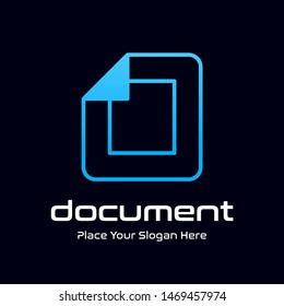 Letter O vector logo template with paper or page symbol. This alphabet suitable for office, data, administration.