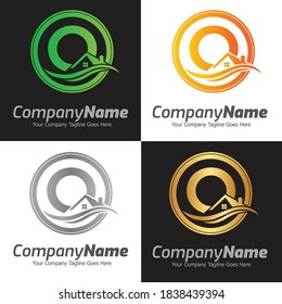 Letter O vector logo template, Colorful Letter O logo, Real Estate, Building and Construction Logo Design Template Vector Icon