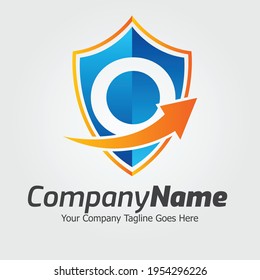 Letter O vector logo template, Colorful Letter O logo, Shield Logo design vector template. Protection defense symbol, security guard company Logotype.