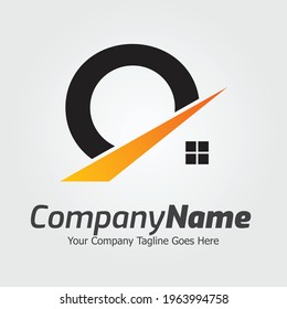 Plantilla de logotipo para vector de letra O, logotipo de letra O colorida, inmobiliario, logotipo de construcción y diseño de la plantilla de vectores