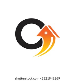 Plantilla de logotipo para vector de letra O, logotipo de letra O colorida, inmobiliario, logotipo de construcción y diseño de la plantilla de vectores