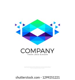 Letter O Vector Origami Logo icon. Colorful Abstract Design template element logo icon - Vector