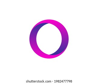 Letra O vectorial letra negrita inusual redondeada. Plantilla de logotipo degradado aislada en fondo blanco.