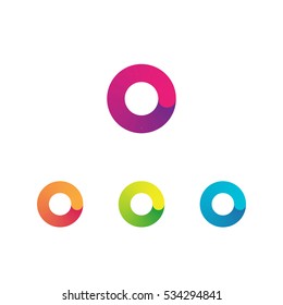 Letter O vector unusual bold rounded font  Gradient