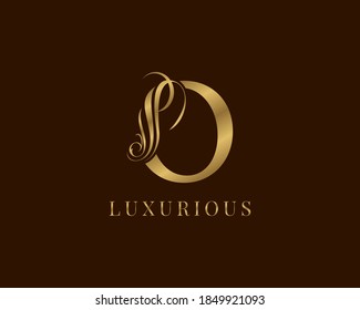 letter O vintage swirl royal alphabetic logo for luxurious brand