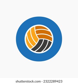 Letter O Volleyball Logo Concept. Volleyball Sports Logotype Template