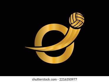 Letter O Volleyball Logo Design For Volleyball Club Symbol Vector Template. Volleyball Sign Template Design.