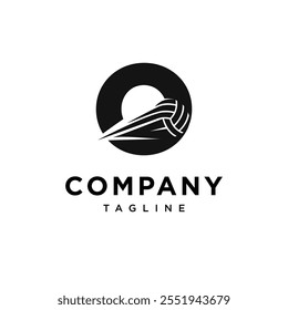 Letter O volleyball logo icon vector