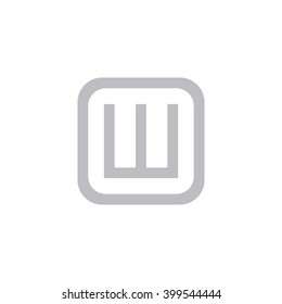 letter O and W monogram square shape logo, letter W with rounded square frame logo gray