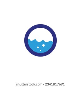 Letter o water geometric symbol simple logo vector