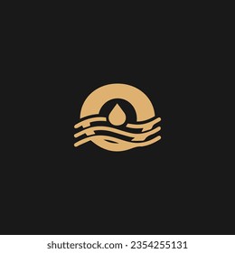 Letter O Water Logo Design Template, Initial O Letter Logo,
