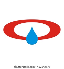 letter o with water or oil drops logo design