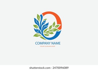 letter O with wave element logo design for company and business