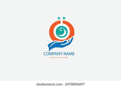 letter O with wave element logo design for company and business
