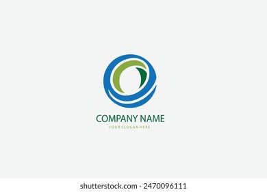 letter O with wave element logo design for company and business
