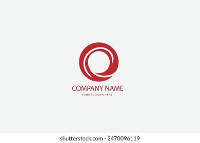 letter O with wave element logo design for company and business