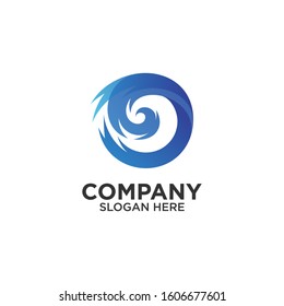 letter O with wave logo design