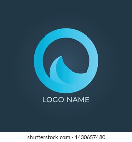 Letter "O" wave logo isolated. Alphabet vector