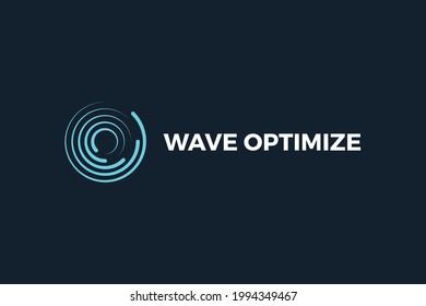 Letter O wave optimize green circular technological logo