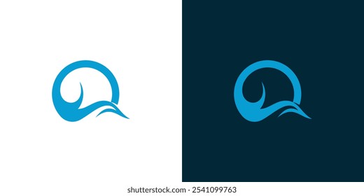 letter o with waves logo icon design vector design template inspiration