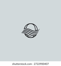 Buchstabe O mit Wellen Logo Symbol flaches Vektordesign.