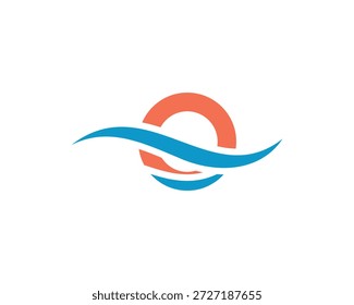 carta o ondas logotipo ícone vetor design com estilo minimalista moderno e conceito de marca profissional.
