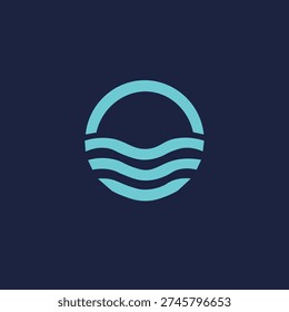 letter o with waves logo icon design vector design template inspiration
