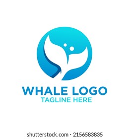 Letter O Whale Logo Design Template Inspiration, Vector Illustration.