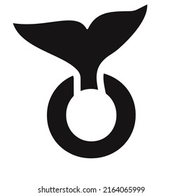 Letter O Whale Logo Design Template Vector Sign