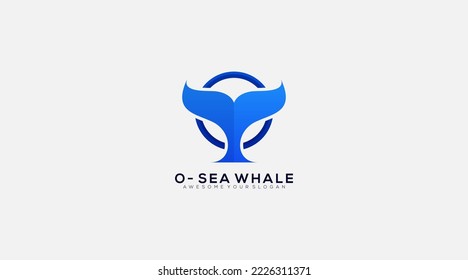 Letter O Whale tail vector illustration for icon