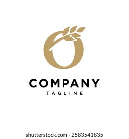 Letter O Wheat Logo Icon Vector