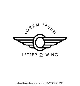 Letter O Wing Emblem Logo