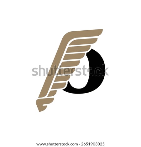 Letter O Wing Logo Design Modern Initial Emblem with Golden Wing and Bold Typography on White Background