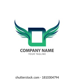 Letra O con alas y vector de logotipo de círculo, letra creativa O con elemento de diseño de alas