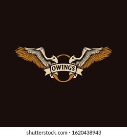 the letter O and wings logo