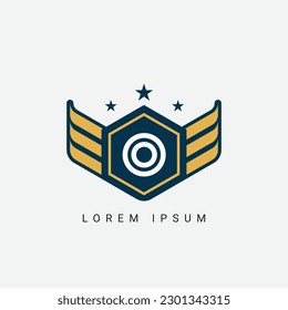 Letter O With Wings Sign And Illustration Modern Crown, Shield Luxury Logo Design Icon