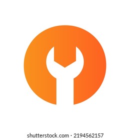 Letter O Wrench Symbol For Real Estate, Building, Construction Repair Logo Vector Template
